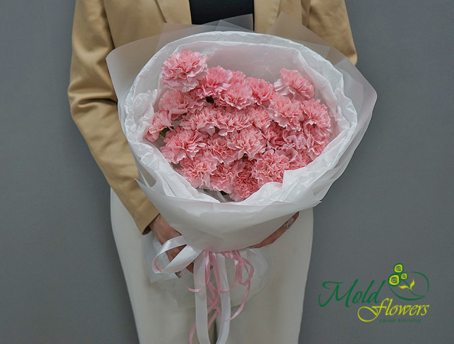 Букет из розовых гвоздик Фото
